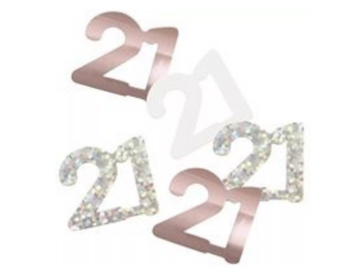 Rose Gold 21st Birthday Confetti