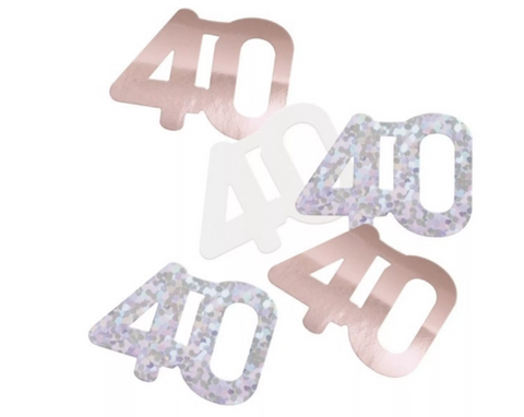 Rose Gold 40th Birthday Confetti