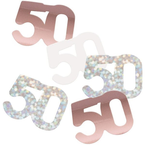 Rose Gold 50th Birthday Confetti