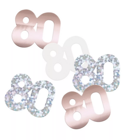 Rose Gold 80th Birthday Confetti