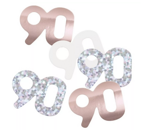 Rose Gold 90th Birthday Confetti