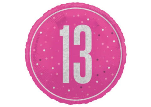 Pink Age 13 Round Balloon | 18"