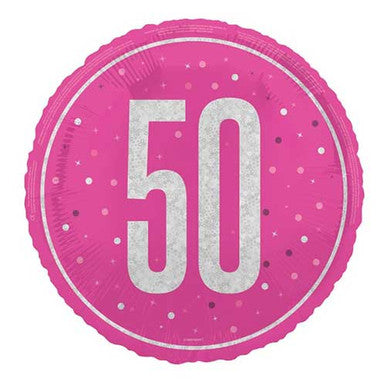 Pink Glitz 50th Birthday Foil Balloon  | 18" | S40