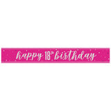 Glitz Dark Pink Various Age Birthday Banner | 9ft