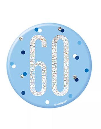 Blue 60 | Birthday Badge | 8cm