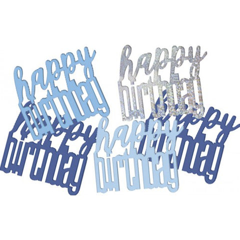 Blue Happy Birthday Confetti