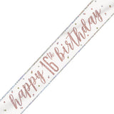 Glitz Rose Gold Birthday Banners | 9ft