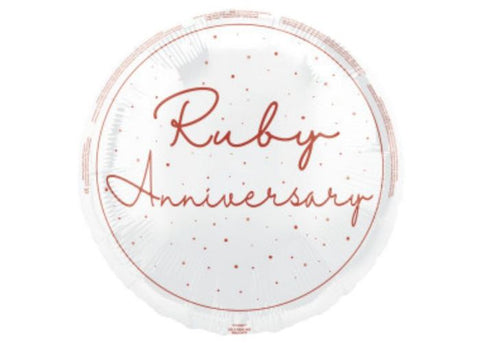 Ruby Anniversary Foil Balloon | 18"