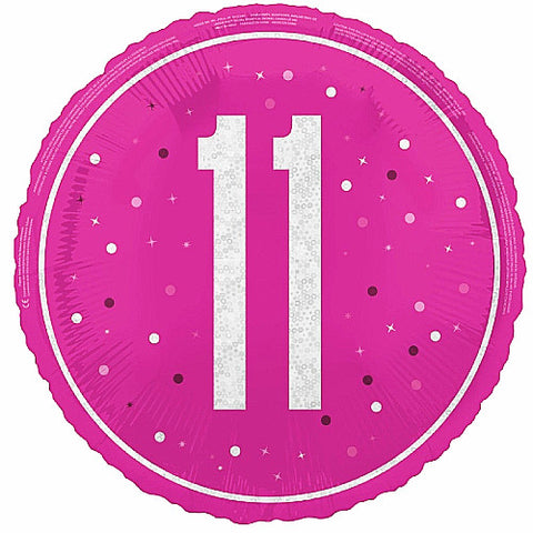 Pink Age 11 Round Balloon | 18"