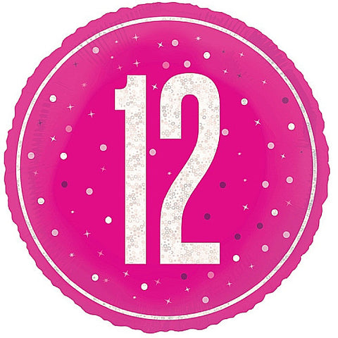 Pink Age 12 Round Balloon | 18"