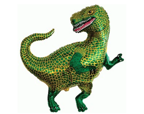 Green T-Rex Dinosaur Foil Balloon | 33"