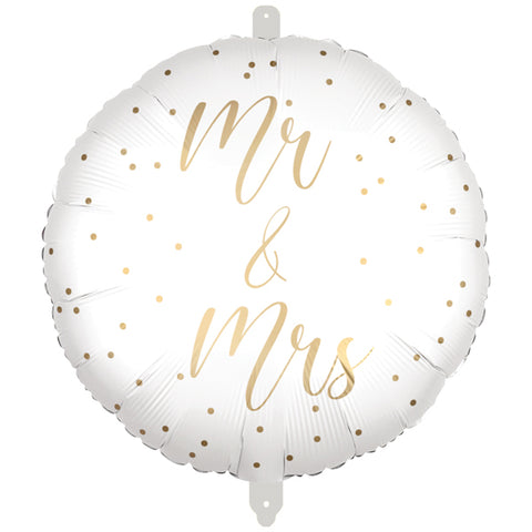 Mr & Mrs Elegant Confetti Foil Balloon | 18"