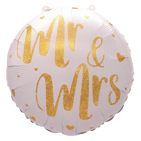 Mr & Mrs Confetti Hearts Foil Balloon | 18"