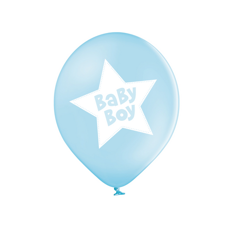 Latex Preprinted Baby Boy Star Balloons | 12" | 10 Pack