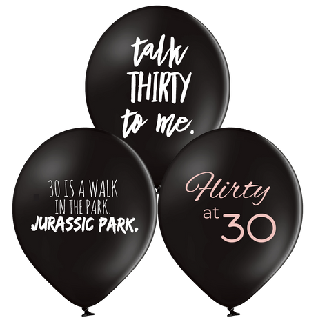 '30th Birthday' Latex Birthday Balloon Set