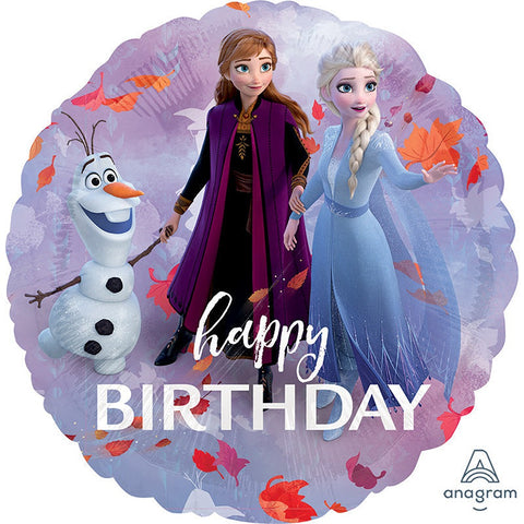 Foil Round Disney Happy Birthday Anna and Elsa Balloon | 18"