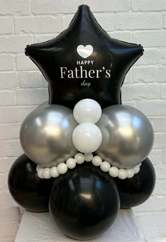 Happy Father's Day Black & Silver Table Topper
