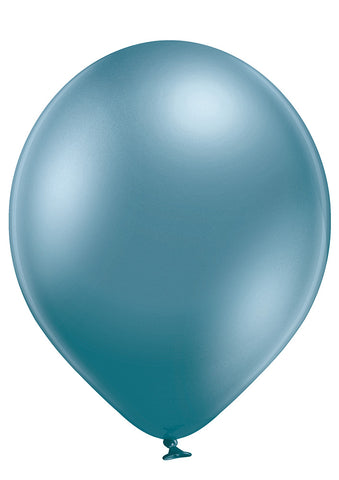 Latex Glossy Chrome Blue Balloons | 17"