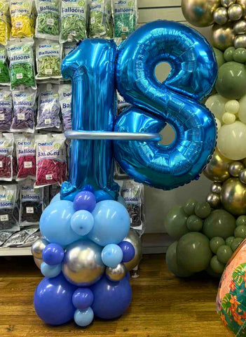 Blue & Silver Vertical Number Stack