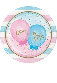 Gender Reveal Bow or Bow Tie 9" Plates | Pack of 8