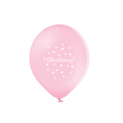 Latex Preprinted Pink Christening Balloons | 12" | 10 Pack