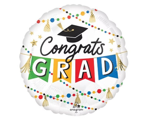 Foil Round Congrats Grad Party Balloon | 18"