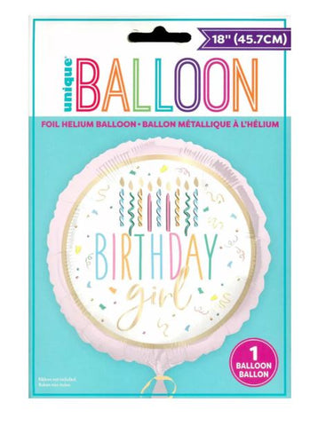 Birthday Girl Candles Foil Balloon  | 18" | S40