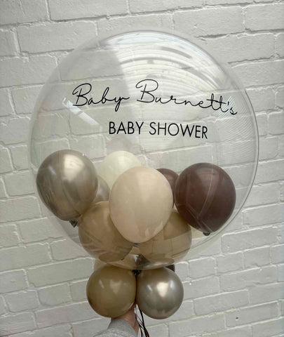 Browns & Cream Stuffed Bubble | Chocolate, Almond, Alabaster, Cream & Glossy Almond with Black Message