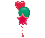 Bunch of 3 Red & Green Foil Balloons | 18" | Christmas