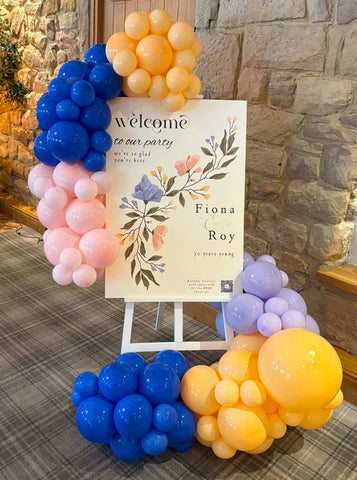 Cornflower Blue, Peach Cream, Soft Pink & Lilac Breeze 'S' Design Easel