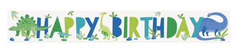 Happy Birthday Blue & Green Dinosaur Banner | 9ft