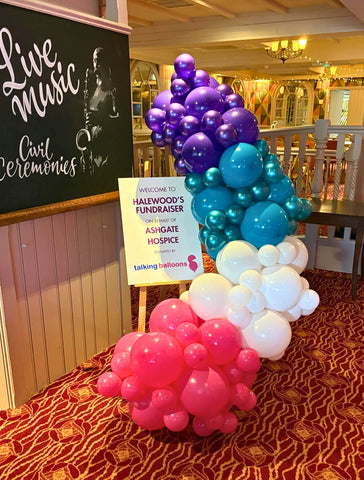 Purple, Turquoise, White & Fuchsia 'J' Design Easel