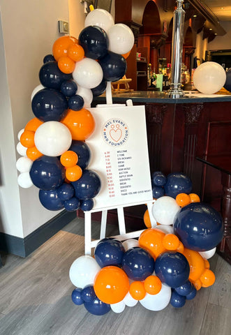 Marine Blue, Orange & White 'S' Design Easel