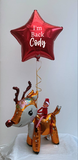 Elf With Reindeer & Personalised Helium Balloon | Option 7, 8, 9 & 10