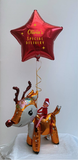 Elf With Reindeer & Personalised Helium Balloon | Option 7, 8, 9 & 10