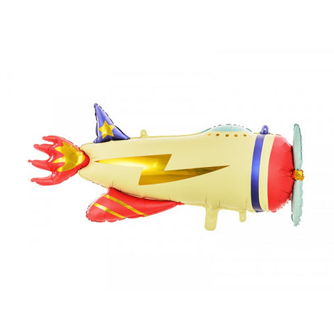 Retro Ligthning Bolt Plane Foil Balloon 36" | P38