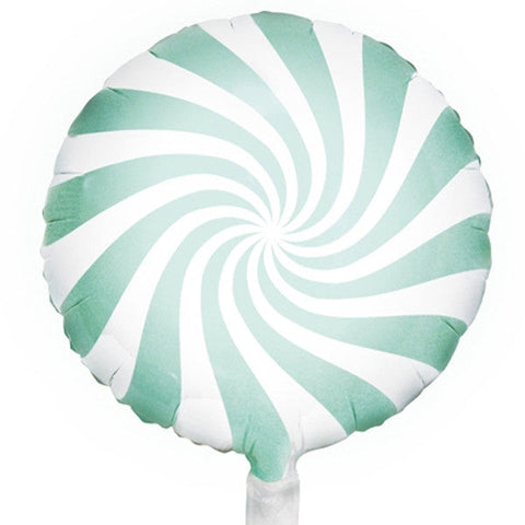Pastel Green Candy Swirl Foil Balloon | 18"
