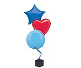 Bunch of 3 Mid Blue, Light Blue & Red Foil Balloons | 18" | Father's Day