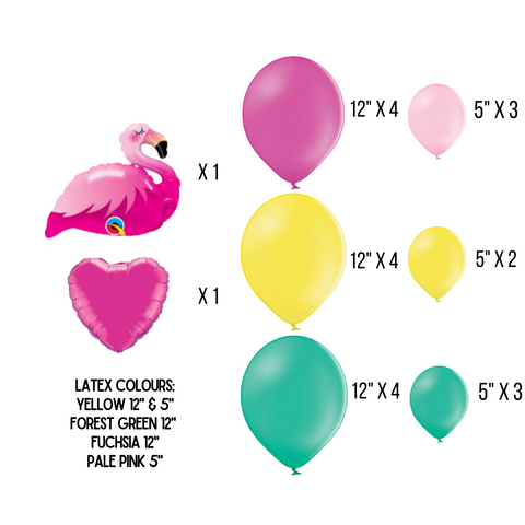 DIY Flamingo Theme Balloon Number Stack