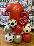 Red Football Themed Horizontal Number Stack