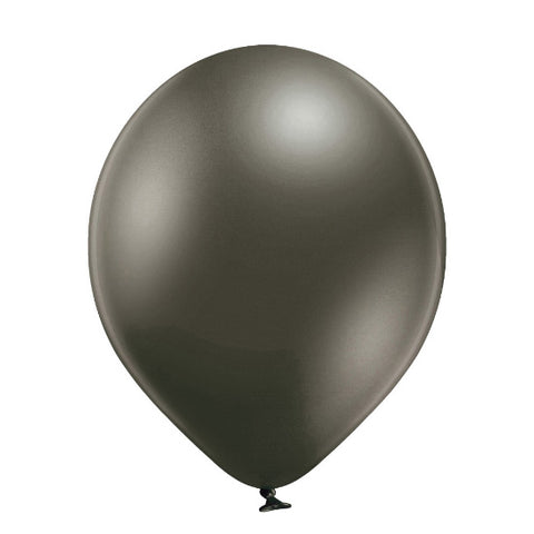 Glossy Chrome Anthracite Latex Balloons | Available in 5" and 12"