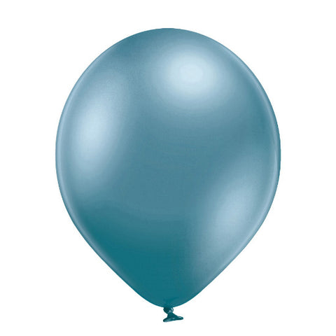 Glossy Chrome Blue Latex Balloons | Available in 5" and 12"