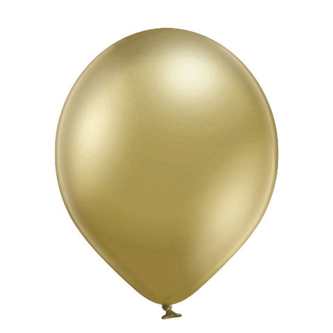 Glossy Chrome Gold Latex Balloons | Available in 5" and 12"