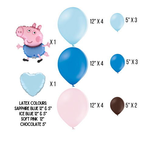 DIY George Pig Theme Balloon Number Stack