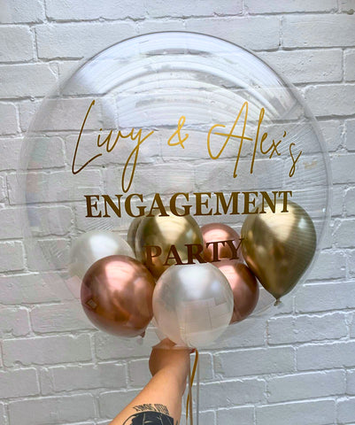 Gold, Copper & Pearl Stuffed Bubble | Gold, Copper & Pearl with Gold Message