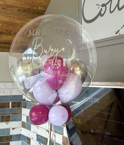 Purples & Silver Stuffed Bubble | Grape Violet, Lilac Breeze & Glossy Silver with Silver Message
