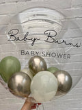 Green & Gold Stuffed Bubble | Rosemary, Gold & Cream with Black Message