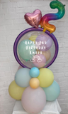 Happy Birthday Pastel Rainbow Personalised Table Topper Display