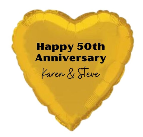 Personalised Happy 50th Anniversary Vinyl Message Foil
