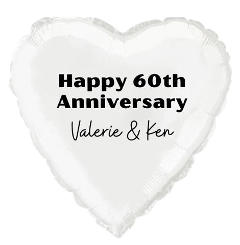Personalised Happy 60th Anniversary Vinyl Message Foil